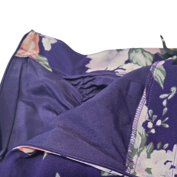 Forever 21 Asymmetrical Ruffled Maxi Skirt in Blue and Pink (New) - Picture 7 of 11